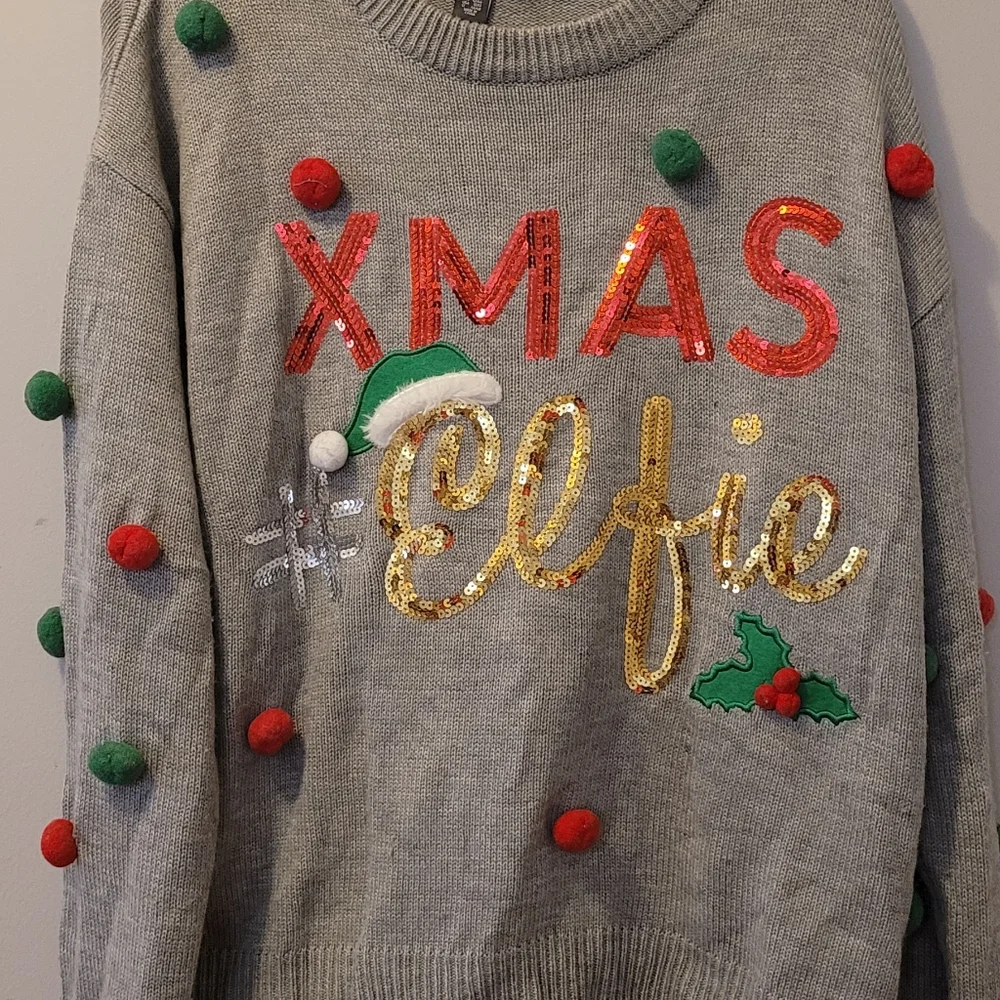 Primark Large Gray Christmas Sweater - Picture 1 of 6